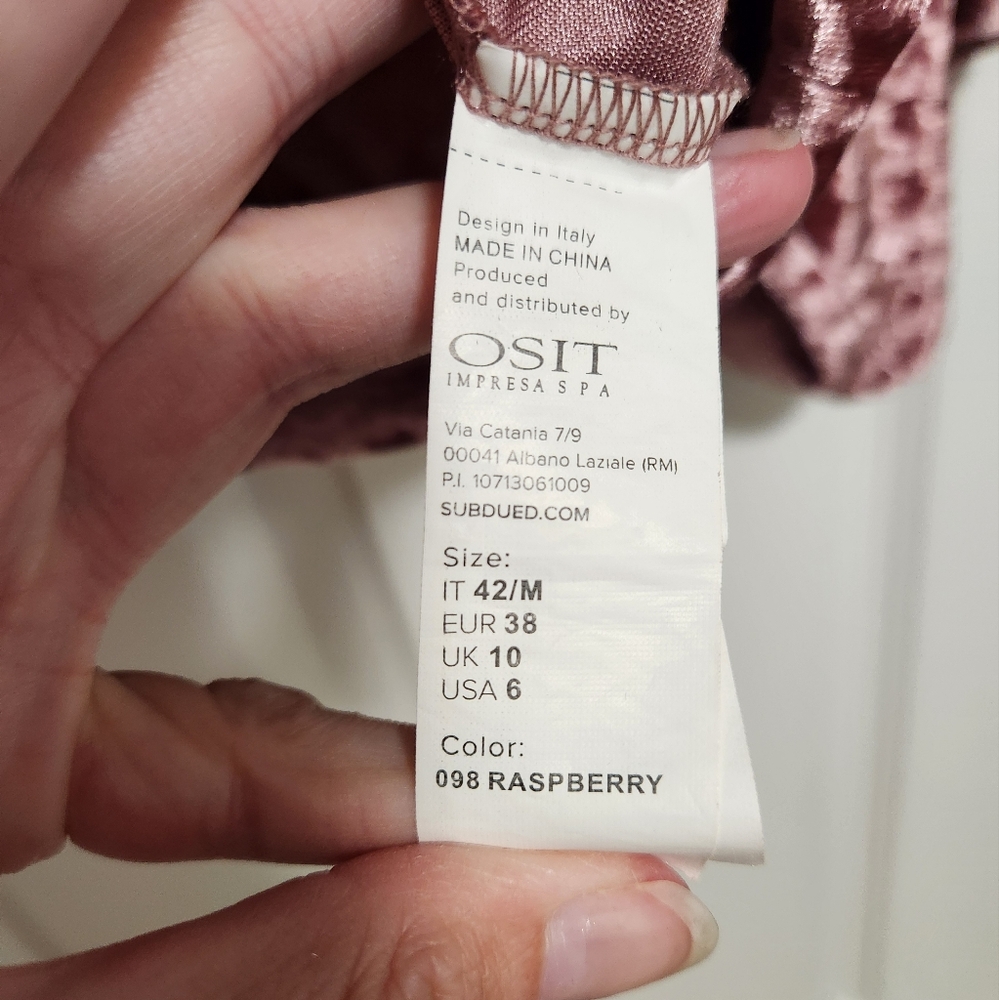 Subdued Mauve Raspberry Crushed Velvet Crop Top S… - image 4